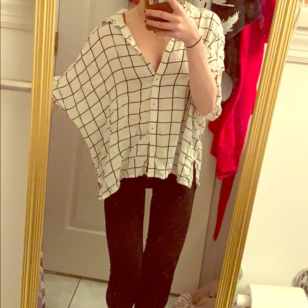 Forever 21 Oversized Block Button Blouse